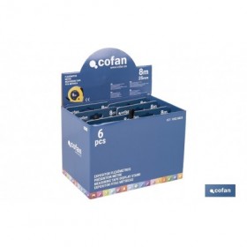 Expositores de flexómetros con bloqueo de hoja Cofan | Flexómetros incluidos | Disponible en diferentes medidas y capacidades