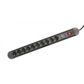 ▷ Base 10 Tomas Con Protección Sobrecargas.Negra | Ferreidea