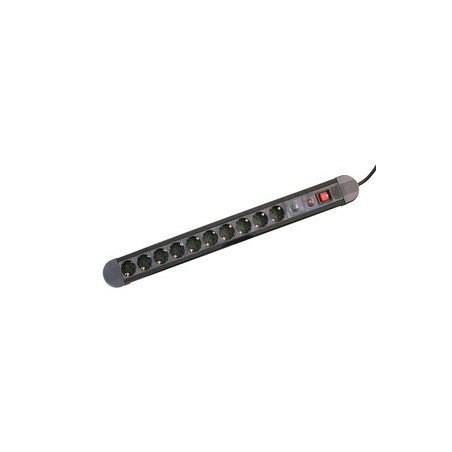 ▷ Base 10 Tomas Con Protección Sobrecargas.Negra | Ferreidea