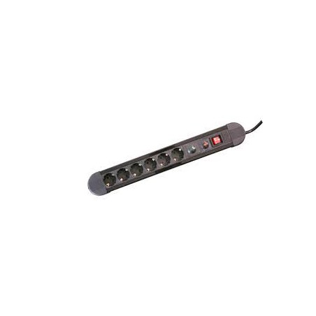 ▷ Base 6 Tomas Con Protección Sobrecargas.Negra. | Ferreidea