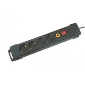 ▷ Base 4 Tomas.Con Protección Sobrecargas.Negra. | Ferreidea