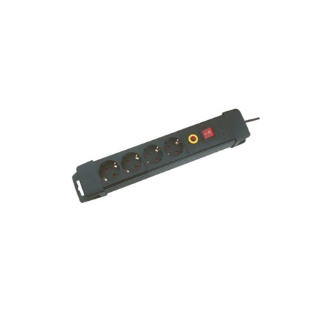 ▷ Base 4 Tomas.Con Protección Sobrecargas.Negra. | Ferreidea
