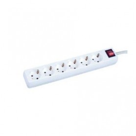 ▷ Base Múltiple 6 Tomas +Interruptor Blanca.1.5Mt | Ferreidea