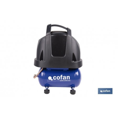 Compresor de pistón coaxial portátil 1,5 HP | Ultraligero y compacto | 6 litros | 2450 rpm | Para uso doméstico y profesional