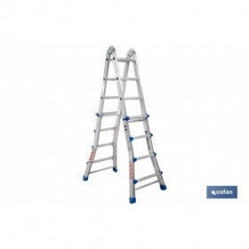 Escalera Plus Multiposición fabricada en Aluminio | Con diferentes medidas y peldaños | Normativa EN 131 y 150 kilos