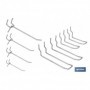 Set de 8 ganchos dobles | Adecuado para panel de herramientas perforado | Material: acero zincado