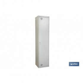 Armario escobero | Accesorio multiusos con 1 puerta y 4 estantes | Material: acero | Medidas: 180 x 40 x 40 cm