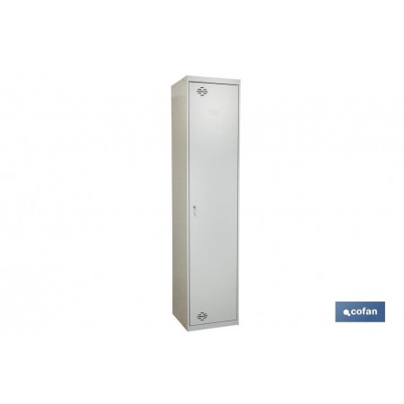 Armario escobero | Accesorio multiusos con 1 puerta y 4 estantes | Material: acero | Medidas: 180 x 40 x 40 cm
