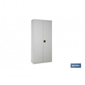 Armario multiusos | Accesorio con 2 puertas y 4 estantes | Material: acero | Medidas: 180 x 80 x 40 cm