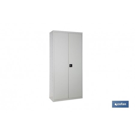 Armario multiusos | Accesorio con 2 puertas y 4 estantes | Material: acero | Medidas: 180 x 80 x 40 cm