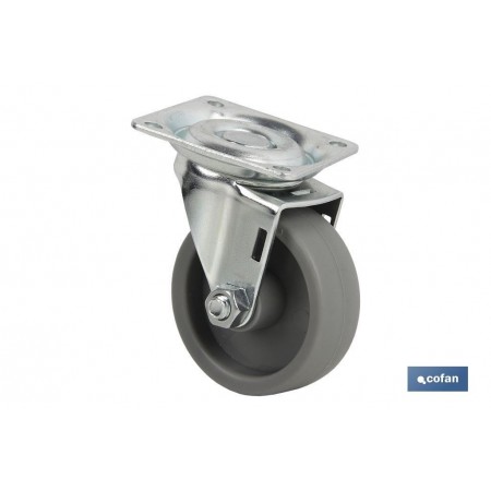 Rueda de polipropileno con placa de 42 mm | Diámetros desde 25 mm hasta 50 mm | Para pesos desde 20 kg hasta 45 kg