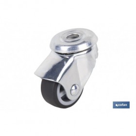 Rueda de goma gris para tornillo pasante | Diámetros desde 30 mm hasta 75 mm | Para pesos desde 25 kg hasta 45 kg