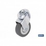 Rueda de goma gris para tornillo pasante | Diámetros desde 30 mm hasta 75 mm | Para pesos desde 25 kg hasta 45 kg