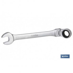 Llave combinada articulada en 180 de carraca | Fabricada en acero al cromo vanadio | Medidas de la llave: 24 mm