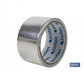 Cinta Adhesiva de Aluminio 30 Micras | Color aluminio | Medida 50 mm x 45 metros