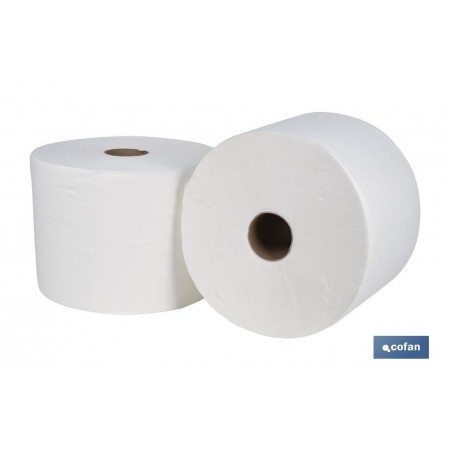Pack de 2 bobinas industriales de papel secamanos | Doble capa extra | Máxima Absorción