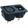 ▷ Base De Conexión Iec 320 Doble Empotrable, Macho - Hembra  | Ferreidea