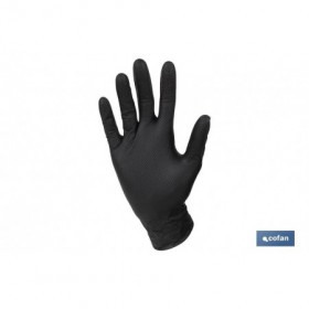 Caja de 100 guantes de nitrilo con textura diamantada | Tallas de la S a la XL | Color: Negro