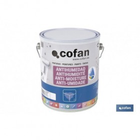 Pintura antihumedad al agua en blanco mate | Solución para paredes y techos | Diferentes capacidades