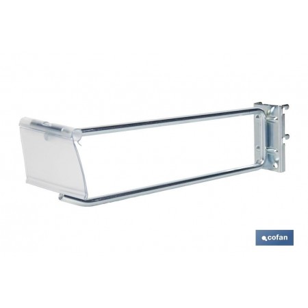 Gancho para expositor | Placa de anclaje | Etiquetero incluido | Longitud: 200 mm