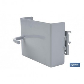Soporte para taladros | Incluye gancho con ángulo de 90 | Material: acero | Fondo perforado | Medidas: 130 x 95 x 65 mm