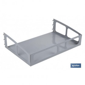 Bandeja para expositores | Color: gris claro | Ideal para una organización eficiente | Medidas: 300 x 200 mm