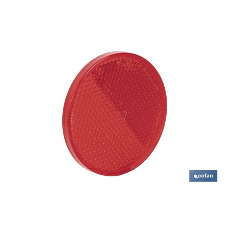 Catadióptricos redondos con adhesivo para fijar en vehículos | 3 Colores: rojo, ámbar y blanco | Diámetro: 60 mm