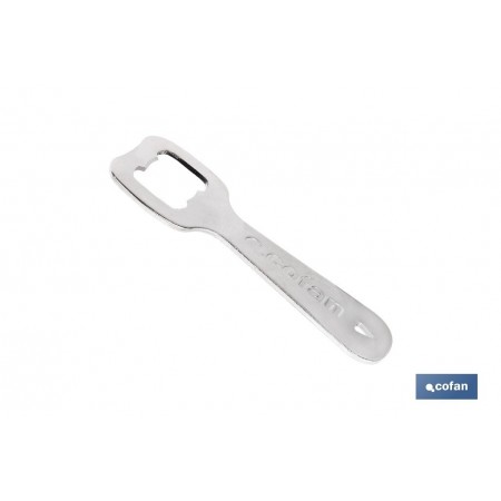 Abridor de botellas profesional | Material: acero cincado | Ideal para hostelería y uso doméstico | Medidas: 10,5 x 4 cm