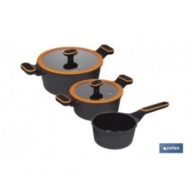 Batería de Cocina Full Induction | 3 Piezas | Aluminio Fundido