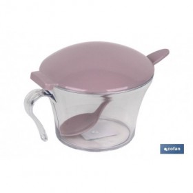 Azucarero con tapa | Modelo Albahaca | De Polipropileno y Poliestireno | Capacidad de 120 ml | Varios Colores