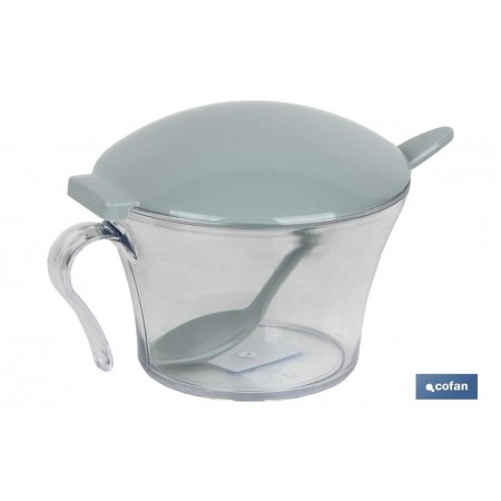 Azucarero con tapa | Modelo Albahaca | De Polipropileno y Poliestireno | Capacidad de 120 ml | Varios Colores