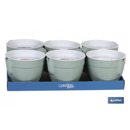 Grasera con colador en 500 ml Modelo Albahaca | Graseras de Cocina | Varios Colores | Medidas 16.5 x 12 x 10 cm