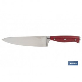 Cuchillo de Cocina con Forjado Francés | En Color Rojo | Diferentes Medidas