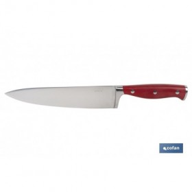 Cuchillo de Cocina con Forjado Francés | En Color Rojo | Diferentes Medidas