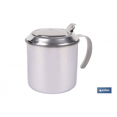Grasera de acero inoxidable con filtro desmontable | Capacidad: 0,75 l | Disponible con icono para aceite de carne o de pescado