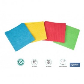 Pack de 4 bayetas de microfibra antibacterianas | Alta calidad y versatilidad | Máxima absorción | Medidas: 38 x 35 cm