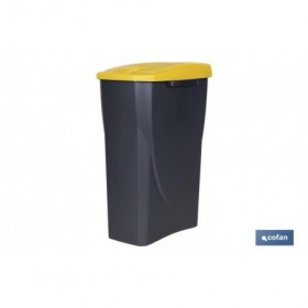 Cubo de basura amarillo para reciclar plásticos y envases | Tres medidas y capacidades diferentes