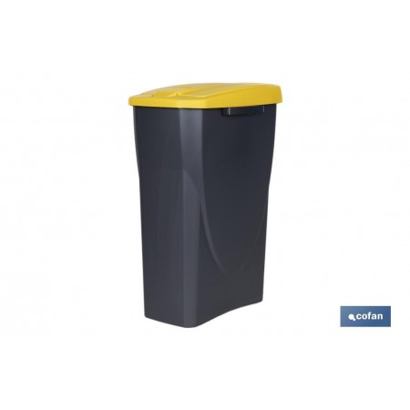 Cubo de basura amarillo para reciclar plásticos y envases | Tres medidas y capacidades diferentes