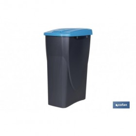 Cubo de basura azul para reciclar materiales de papel y cartón | Tres medidas y capacidades diferentes