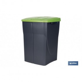 Cubo de basura verde para reciclar materiales de vidrio | Tres medidas y capacidades diferentes