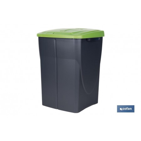 Cubo de basura verde para reciclar materiales de vidrio | Tres medidas y capacidades diferentes