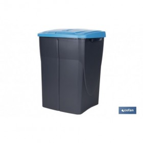 Cubo de basura azul para reciclar materiales de papel y cartón | Tres medidas y capacidades diferentes