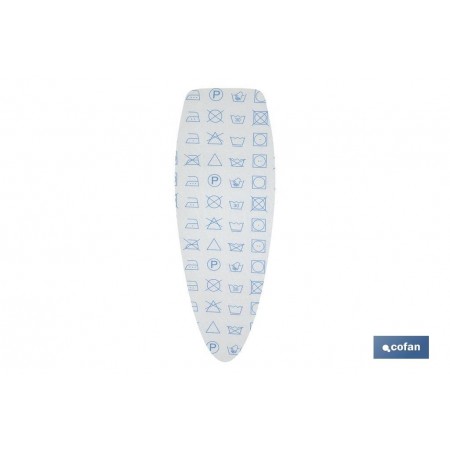 Funda tabla de planchar de algodón 100 % | Símbolos lavar | Medida: 135 x 53 cm