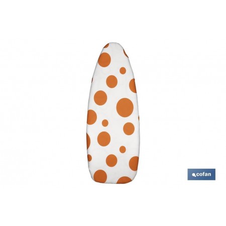 Funda para Tabla de Planchar Acolchada de Algodón | Medidas: 140 x 60 cm | Estampado Blanco con Lunares