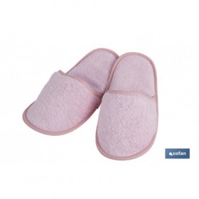 Zapatillas Baño | Modelo Flor | Color Rosa Claro | 100% Algodón | Gramaje 500 g/m² | Talla M o L