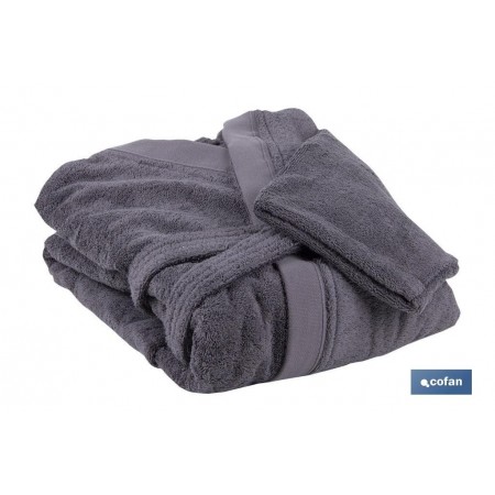 Albornoz Color Antracita | Modelo Piedra | 100% Algodón | Gramaje 500g/m² | Varias Tallas