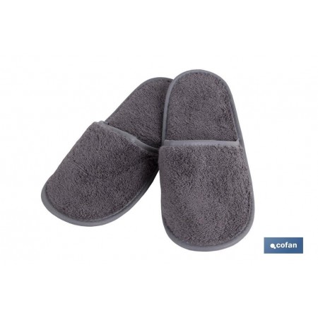 Zapatilla Baño | Color Gris Antracita | Modelo Piedra | 100% Algodón | Gramaje 500g/m² | Talla M o L