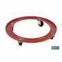 Soporte metálico con 4 ruedas para Bombona de Butano | Resistente hasta 50 kg | Porta bombonas en color rojo