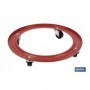 Soporte metálico con 4 ruedas para Bombona de Butano | Resistente hasta 50 kg | Porta bombonas en color rojo