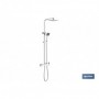 Columna de Ducha con Grifo Monomando | Diseño de Cabezal Cuadrado | Regulable en Altura